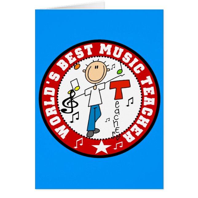 Cartão Melhor Professora de Música do Mundo (Frente)