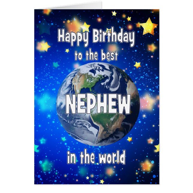 Cartão Melhor Sobrinho No Aniversário Do Mundo (Frente)