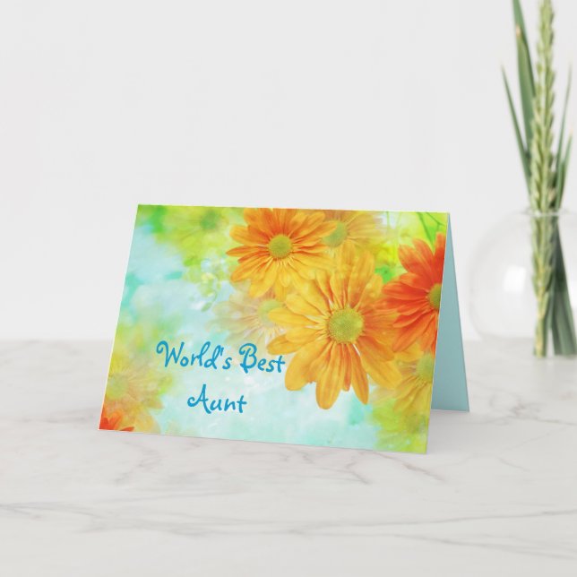 Cartão Melhor tia Daisy Floral (Frente)