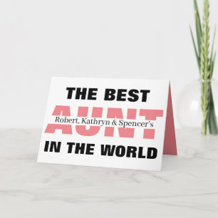 Cartão Melhor Tia Do Mundo Personalizada