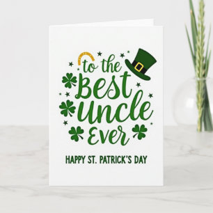 Cartão Melhor Tio de Todos Carta de St Patricks