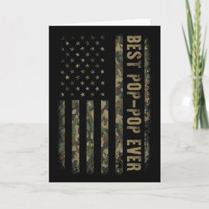 Cartão Melhor Vovô de Todos Camuflagem Bandeira Americana