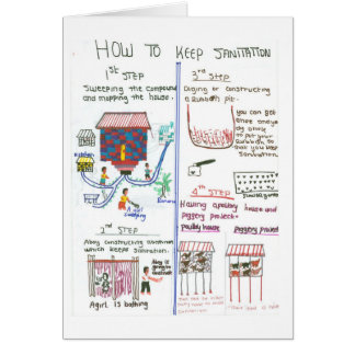 Cartão Melhorando o saneamento em uma casa rural