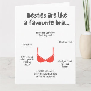 Cartão Melhores amigas são como um sutiã favorito, Aniver