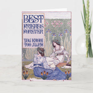 Cartão Melhores Amigos para a Arte Vintage