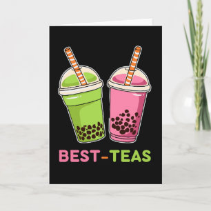 Cartão Melhores chás kawaii boba bubble tea melhores amig