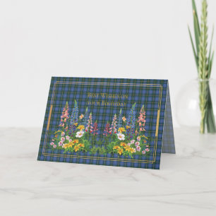Cartão Melhores Desejos de Aniversário Nova Scotia Tartan