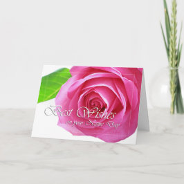 Cartão Melhores desejos, dia do nome, rosa