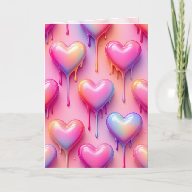 Cartão Melting Heart Greeting Card – Modern Pastel Love A (Frente)