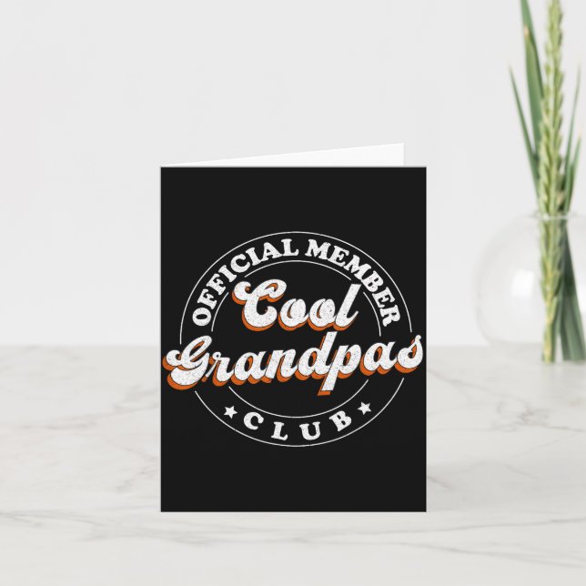 Cartão Member Cool Grandpas Club For New Grandfather  (Frente)