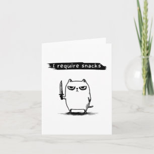 Cartão Meme de Gato Engraçado Eu Exijo Design de Lanches
