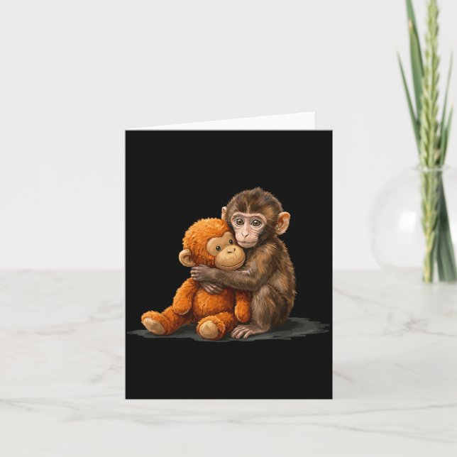 Cartão Meme de macaco bebê fofo socando (Frente)