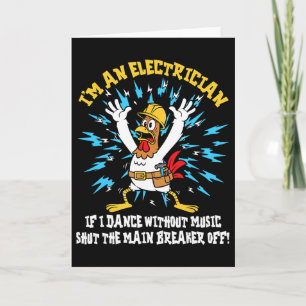 Cartão Meme do Eletricista Engraçado Dançando Sem Música 