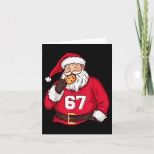 Cartão Meme engraçado 6 7 Brainrot Papai Noel para menino
