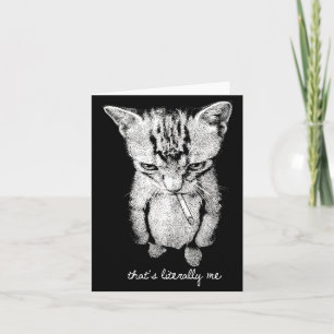 Cartão Meme engraçado de gato munchkin fumando kitten em