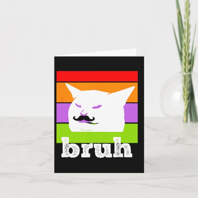 Cartão Meme Engraçado Dizendo Bruh com Cat-cinco De Mayo- (Frente)