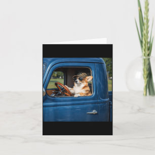 Cartão Meme Engraçado do Corgi Cachorro Divertido Dirigin