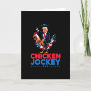 Cartão Meme Engraçado do Frango Jóquei Trump