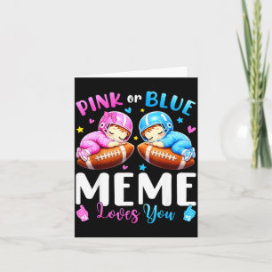 Cartão Meme rosa ou azul ama revelação do sexo do bebê fu