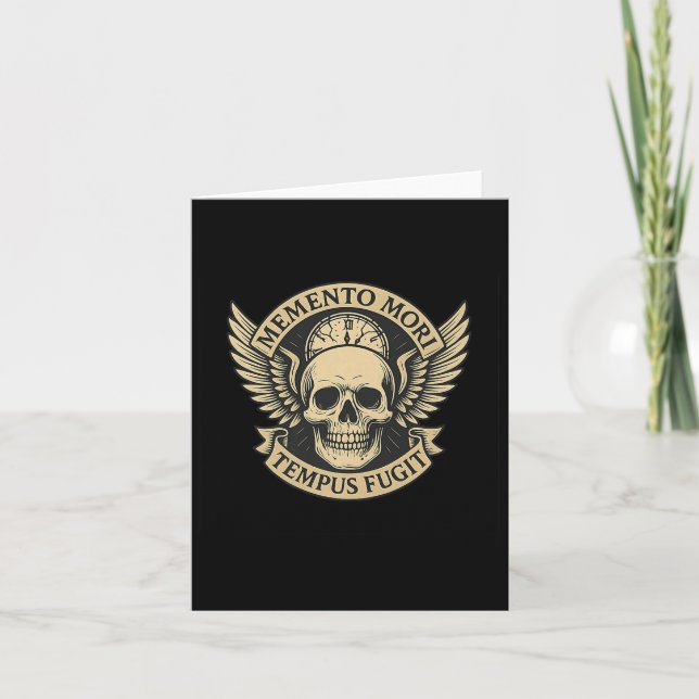 Cartão Memento Mori Tempus Fugit Cotação Latina de Cotaçã (Frente)