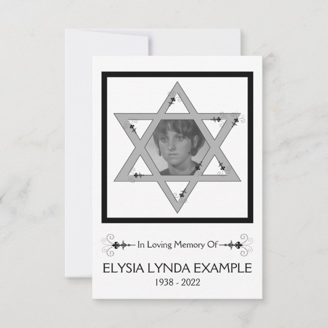 cartão memorável judaico (Frente)