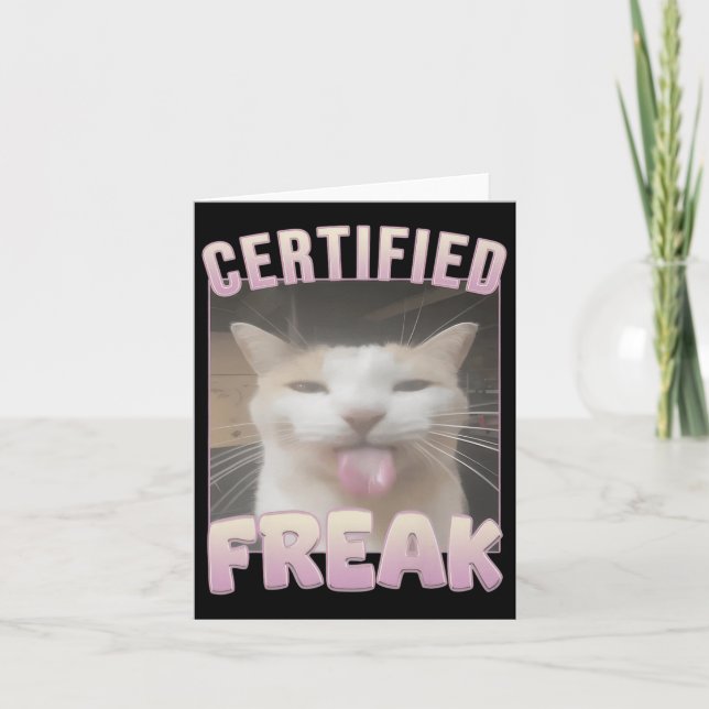 Cartão Memória de Gato Engraçado de Freak Certificado (Frente)