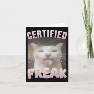 Cartão Memória de Gato Engraçado de Freak Certificado