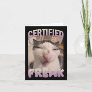 Cartão Memória de Gato Freak Certificado Meme Offensive M