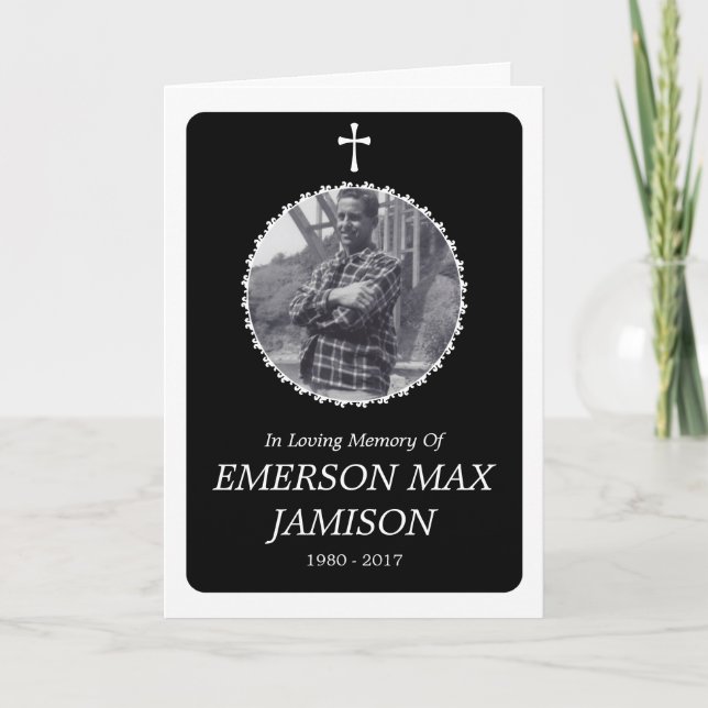 cartão memorial : cruz elegante (Frente)