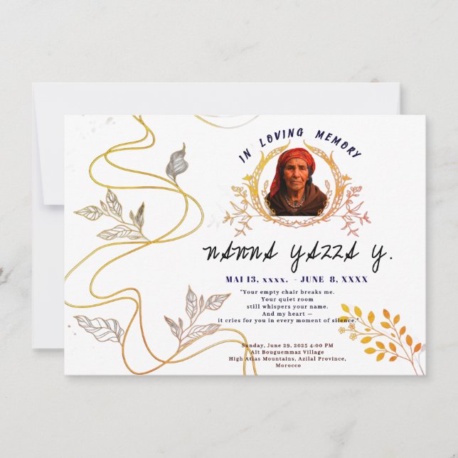 Cartão Memorial da Avó Elegante - Foto Personaliza (Frente)