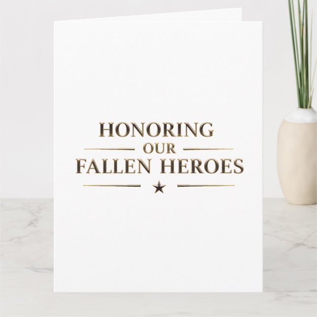 Cartão Memorial Day / Tarjeta Honoring Our Fallen Heroes (Frente)