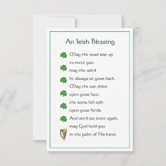 Cartão Memorial de Bênção Irlandês