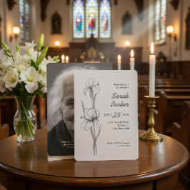 Cartão Memorial de Celebração da Vida da Flor Íris