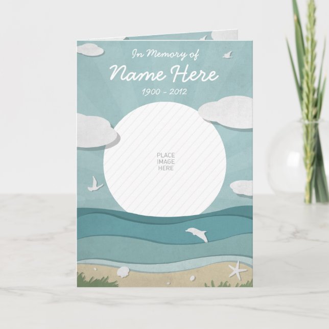 Cartão Memorial de Joy Ocean / Programa Funeral (Frente)