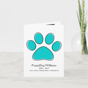 cartão memorial de perda de paw oddRex
