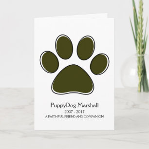 cartão memorial de perda de paw oddRex