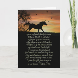 Cartão Memorial de Simpatia Equina com Poema Espiritual
