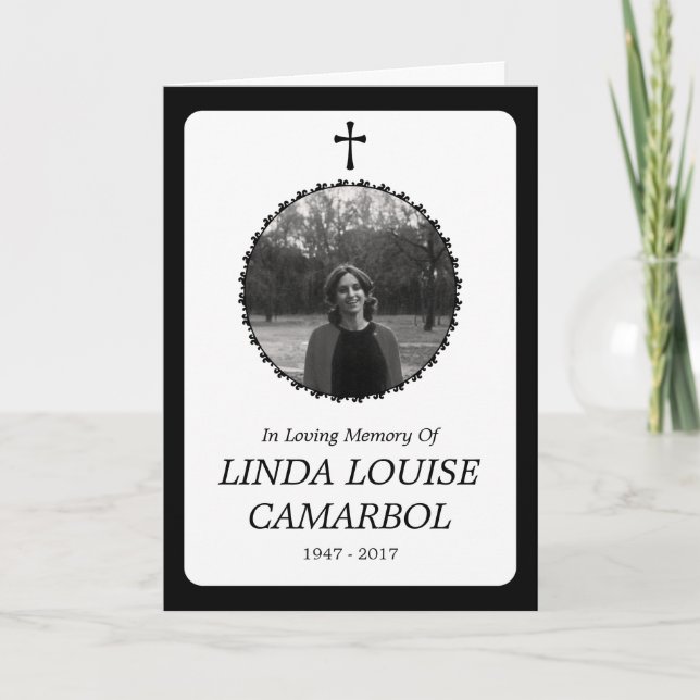 cartão memorial . elegante cruz (Frente)