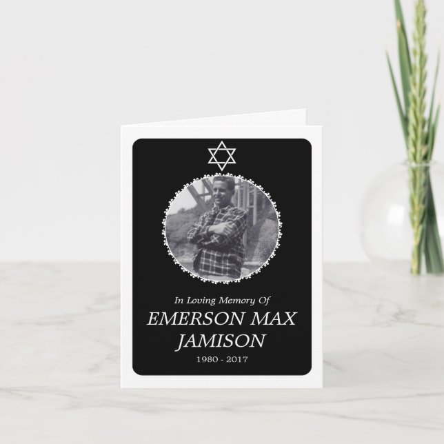 cartão memorial : estrela elegante de david (Frente)