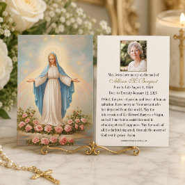 Cartão Memorial Fúnebre Católico da Virgem Maria -