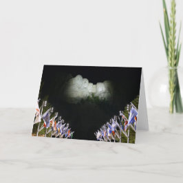 Cartão Memorial Mount Rushmore - iluminação noturna -