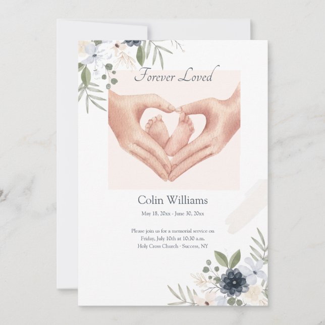 Cartão Memorial para Bebês Amo para Sempre (Frente)