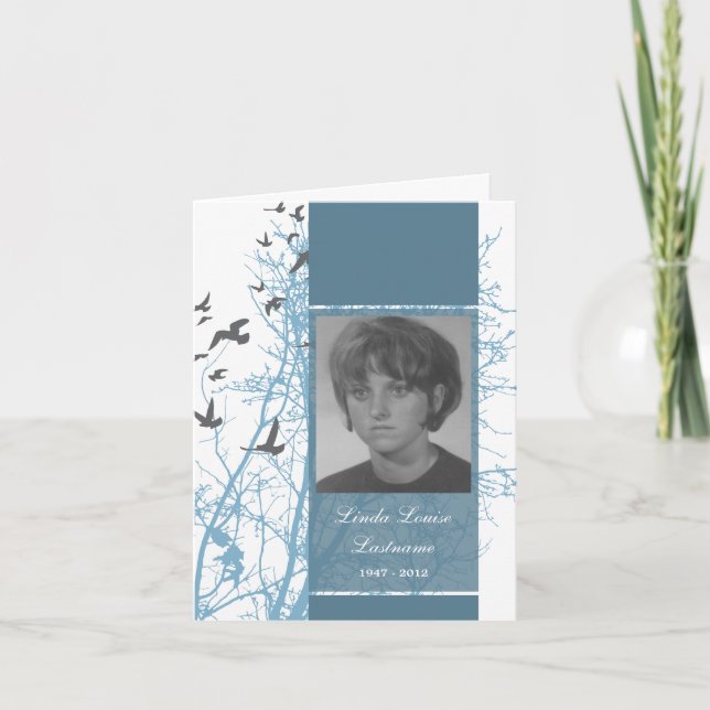 cartão memorial : pássaros silhuados (Frente)