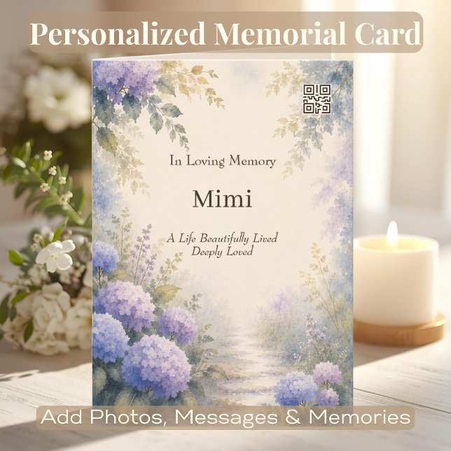 Cartão Memorial Personalizado com Código QR Person (Criador carregado)