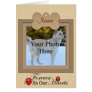 Cartão Memorial Personalizado de Cão ou Gato Beige