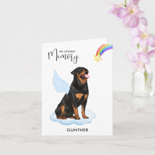 Cartão Memorial Pet Loss do Rottweiler Angel Dog