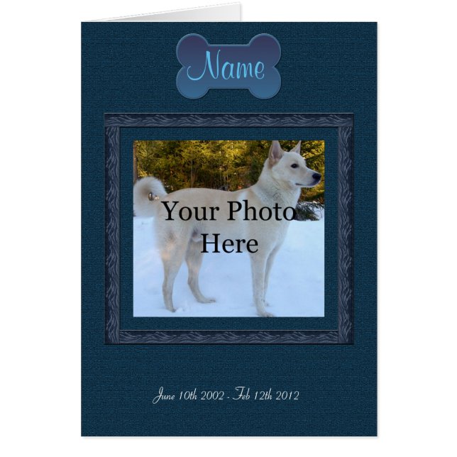 Cartão Memorial Pet Personalizado (Frente)