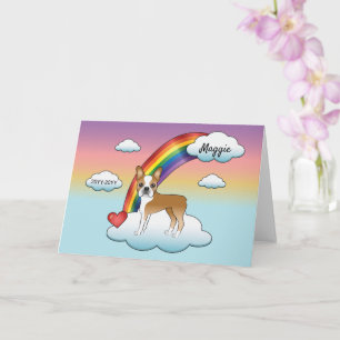 Cartão Memorial Rainbow Fawn E White Boston Terrier