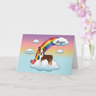 Cartão Memorial Rainbow Red E White Terrier Rainbow