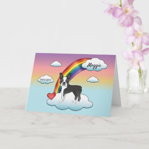 Cartão Memorial Rainbow, Terrier De Boston Branca